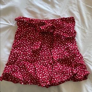 Red Floral Skirt from Zara